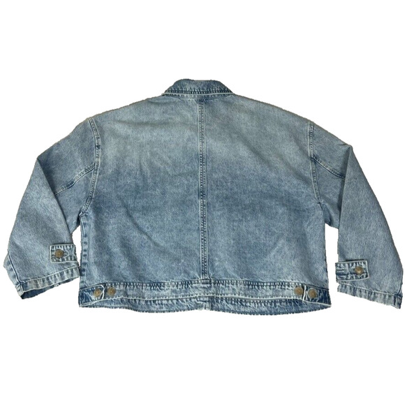 Gap Shirt Jacket Shacket Womens Plus XXL Blue Denim Lightweight Easy Utility - Picture 3 of 13